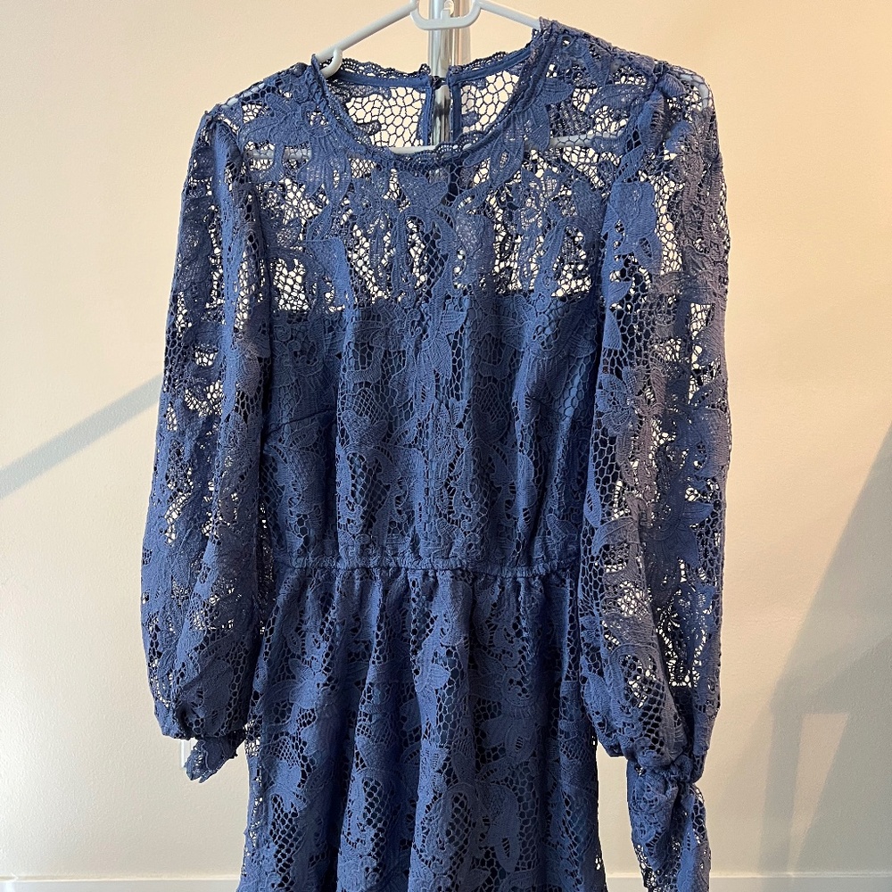 Aqua, Blue Flower, Dress, XS